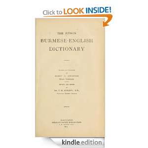 The Judson Burmese English dictionary Judson Adoniram  