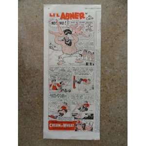  Cream of Wheat Cereal,Vintage 40s print ad (LiL Abner by Al Capp 