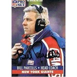 Bill Parcells Signed Football   Set Card GIANTS