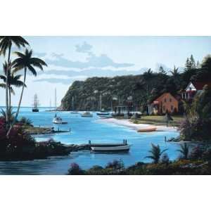  Bill Saunders 28W by 20H  Island Paradise CANVAS Edge 