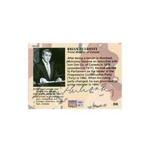 Brian Mulroney autographed trading card Canada