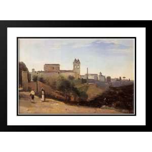 Corot, Jean Baptiste Camille 40x28 Framed and Double Matted Rome 