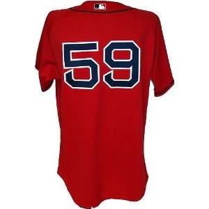 Chris Smith #59 2008 Red Sox Game Issued Red Alternate Jersey(MLB 