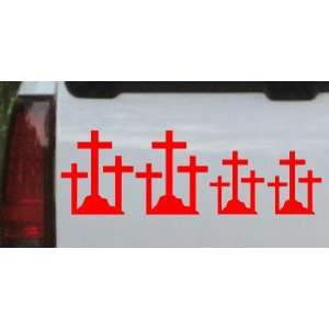 Red 32in X 10.8in    Christian 3 Crosses Stick Family Stick Family Car 