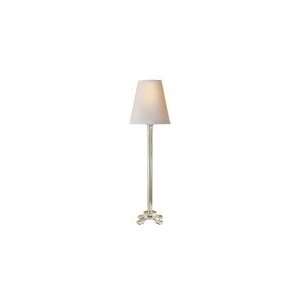 Thomas OBrien Edward Column Buffet Lamp in Polished Silver with 