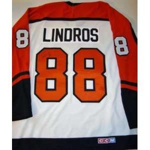 Eric Lindros SIGNED CCM Flyers Jersey XL   Autographed NHL Jerseys