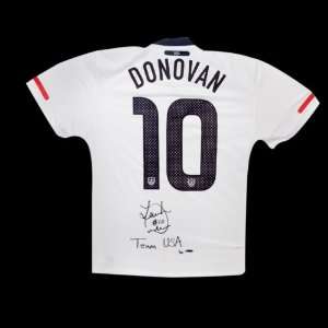 Landon Donovan Autographed Team USA White Home Jersey   Inscribed