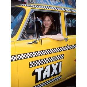  Actress Marilu Henner Sitting in Taxi Cab to Promote 