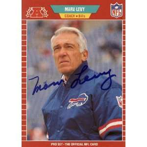 Marv Levy Autographed 1989 NFL Pro Set Card #34   Buffalo Bills 
