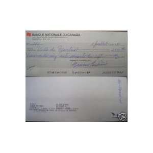 Maurice Richard Autograph Cancelled Check
