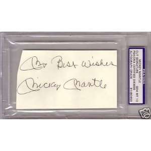 MICKEY MANTLE Cut Signature Autograph PSA/DNA 10