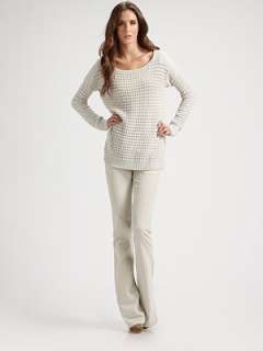   write a review semi sheer open knit crewneck in pure wool concluded