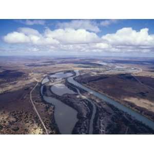  Aerial of the Winding Murray River, Wetlands and Cloud 