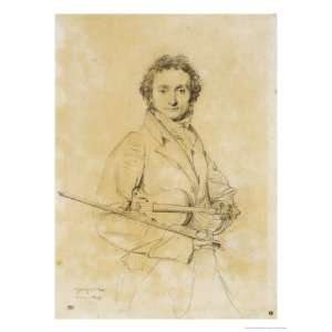 Niccolo Paganini, Violinist, 1819 Giclee Poster Print by Jean Auguste 
