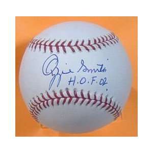 Ozzie Smith Signed Ball   with HOF 02 Inscription