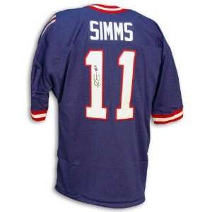 Phil Simms Autographed/Hand Signed Custom Blue Jersey