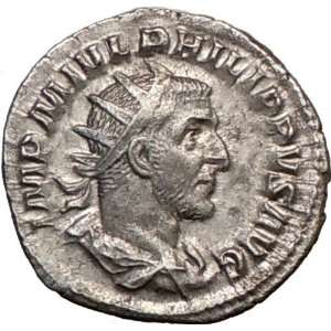 PHILIP I Arab 246AD Rare Authentic Ancient Silver Roman Coin AEQUITAS 