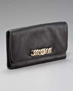 Leather Logo Clutch  