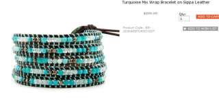 Chan Luu Turquoise Mix Leather Wrap Bracelet  