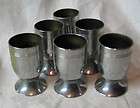 Vintage Chase Art Deco Modern Chrome Set 6 Cocktail Footed Cups
