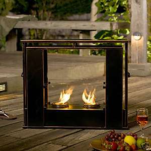 Portable Indoor Outdoor Gel Fuel Black Fireplace FA5847  