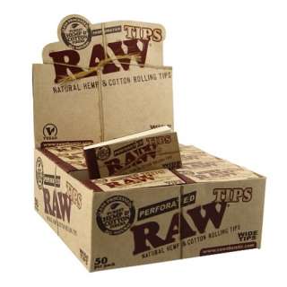10 packs RAW WIDE ROLLING PAPERS PERFORATED FILTER TIPS {500}  