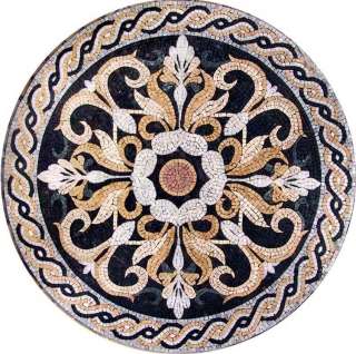 Medallion Mosaic Pattern Tile Stone Art Floor Tabletop  