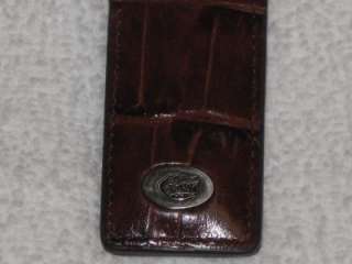 NEW FOSSIL FLORIDA GATOR BROWN LEATHER MONEY CLIP NICE  