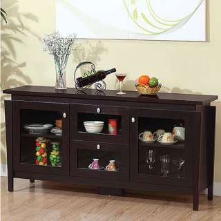 Modern Coffee Bean Finish Buffet Cabinet  