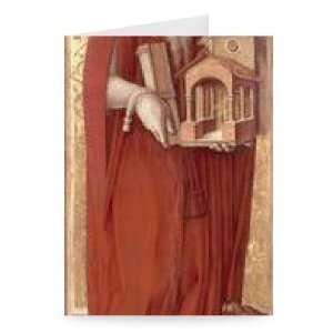 St.Jerome, c.1476 (tempera on panel) by   Greeting Card (Pack of 2 