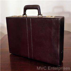 MINT HIGH END Burgundy Executive LEATHER ATTACHE CASE  