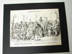 Antique 1848 French Fashion Satirical Print   Alberts  