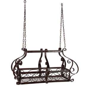 Tuscan or French Country Wrought Iron Pot Rack  