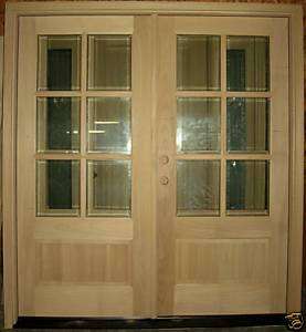   Prairie Style Mahogany French Double Entry Doors   6 Lite or 9 Lite