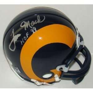 Tom Mack Signed Mini Helmet   HOF 99 JSA   Autographed NFL Mini 