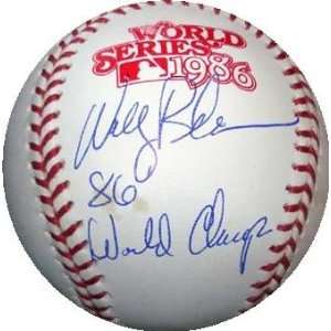  Wally Backman Signed Baseball   1986 World Series Sports 