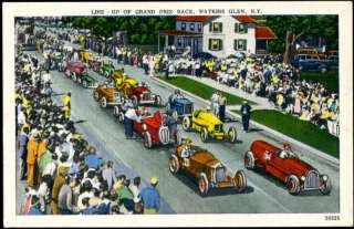 Grand Prix Auto Race ~WATKINS GLEN NY~ Rare Linen Ad PC  