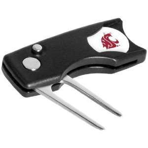 Washington State Cougars Spring Action Divot Tool w/ Golf Ball Marker