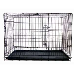  New 42 Dog Crate Cage Double Door Large Folding Pet Metal 