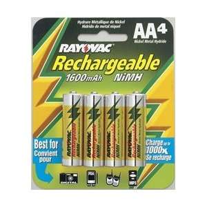  Rayovac Rechargeable AA NIMH Batteries  4 pk,Rechargeable 