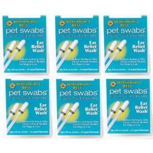  6 PACK Pet Swabs   Ear Relief Wash Swabs