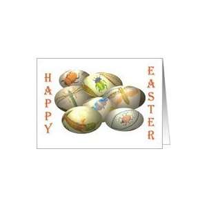  Happy Easter, embroidered Easter eggs, from our house to 