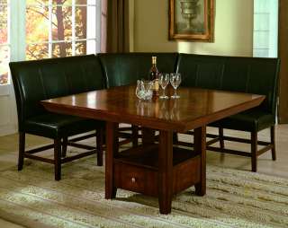  MARK SALEM DINING ROOM SET 6PC CORNER CHAIR 2 BENCHES 2 SIDE CHAIRS 