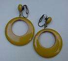 bakelite hoop clip earrings  