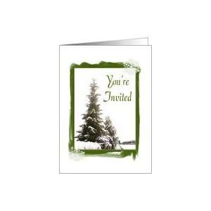  Winter Evergreen Trees Invitation Card Health & Personal 