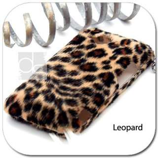 Leopard Velvet Felt Hard Skin Case For HTC T mobile mytocuh / my Touch 