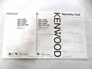 New 2011 Kenwood KDC U349A CD  USB AUX IN Car Player  