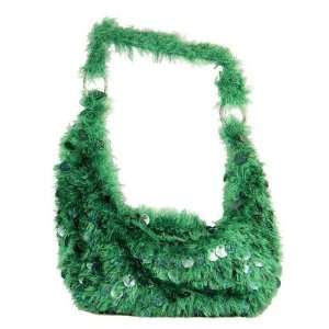   Purse Large Green Hobo Handbag with Sequins and Fringe