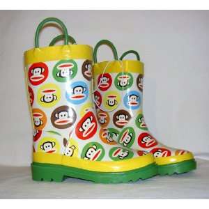 Paul Frank Baby Toddler Boys Green Yellow Rain Boots Size Large (L 11 