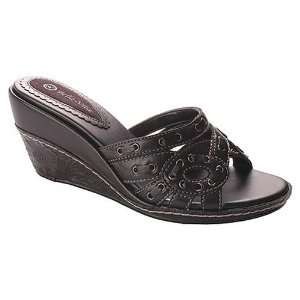  Bela Vita Moda Black Leather 11M Womens Slide Shoes 